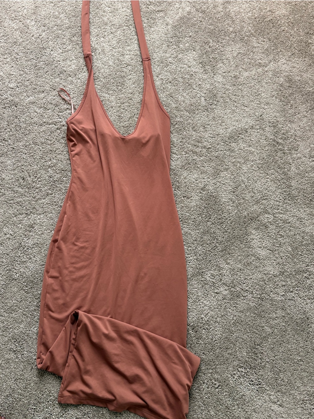 Sleek Rust-Brown halter dress - Picture 2 of 2